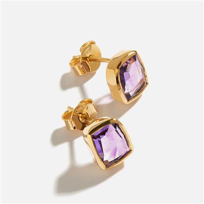 Valentina Amethyst Gold Plated Earrings