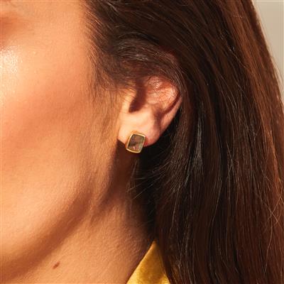 Valentina Labradorite Gold Plated Earrings