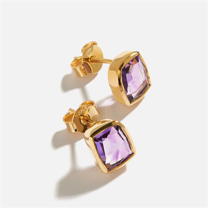 Valentina Amethyst Gold Plated Earrings